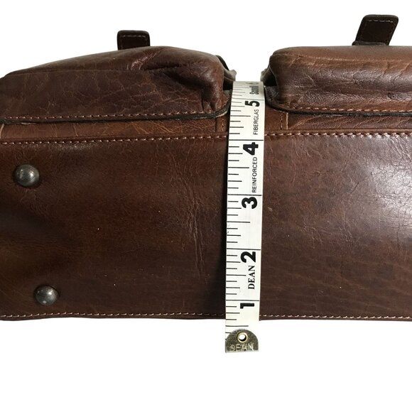 Wild West Los Angeles Brown Leather Crossbody or Shoulder Saddle Bag Pockets - Picture 5 of 12